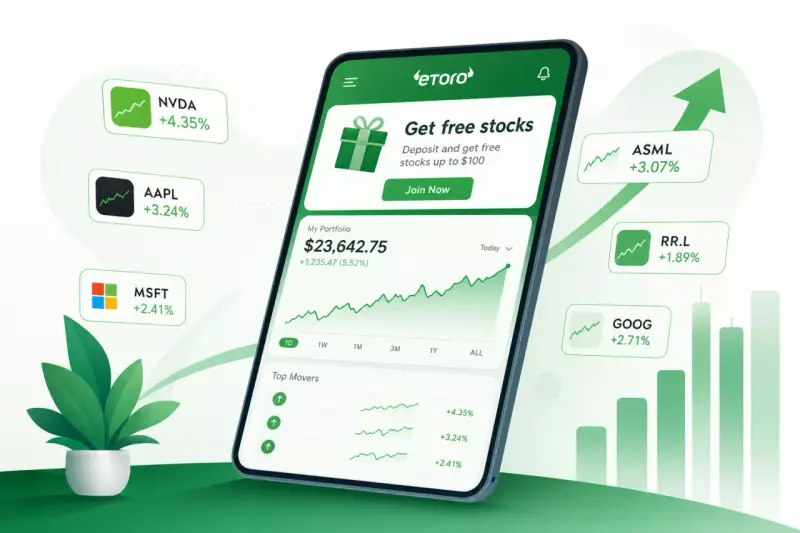 eToro ingyen részvény promóció