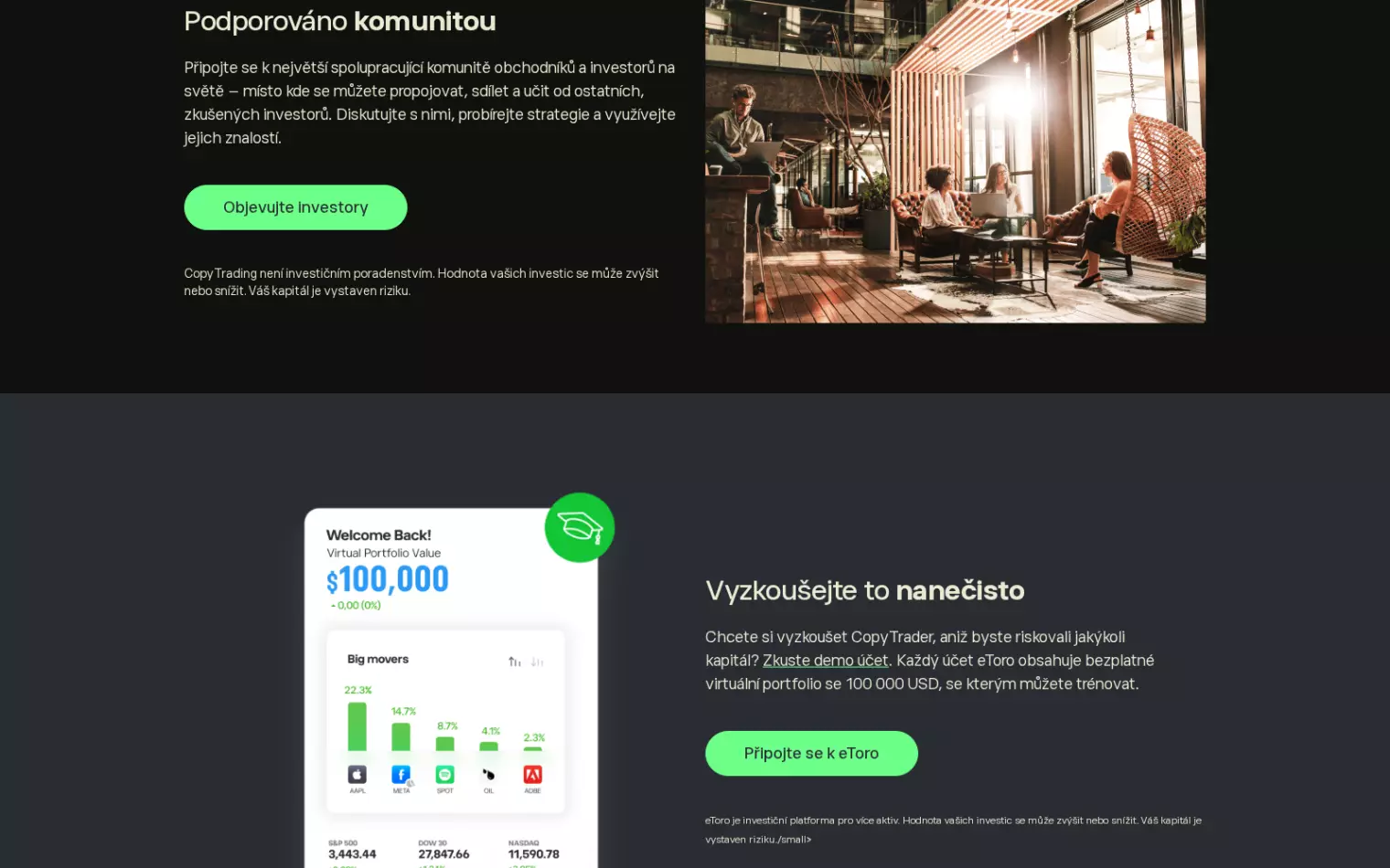 eToro CopyTrading – automatické kopírování obchodů úspěšných investorů