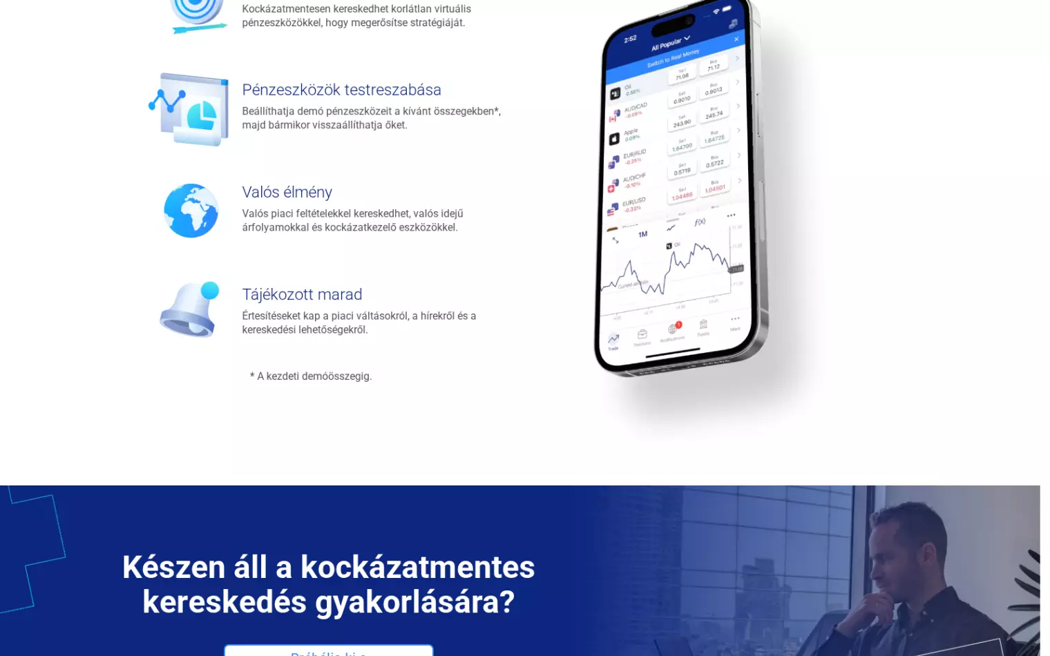 Plus500 demo számla – kockázatmentes kereskedés gyakorlása virtuális pénzeszközökkel a mobilalkalmazásban Plus500 demo számla – kockázatmentes kereskedés gyakorlása virtuális pénzeszközökkel a mobilalkalmazásban
