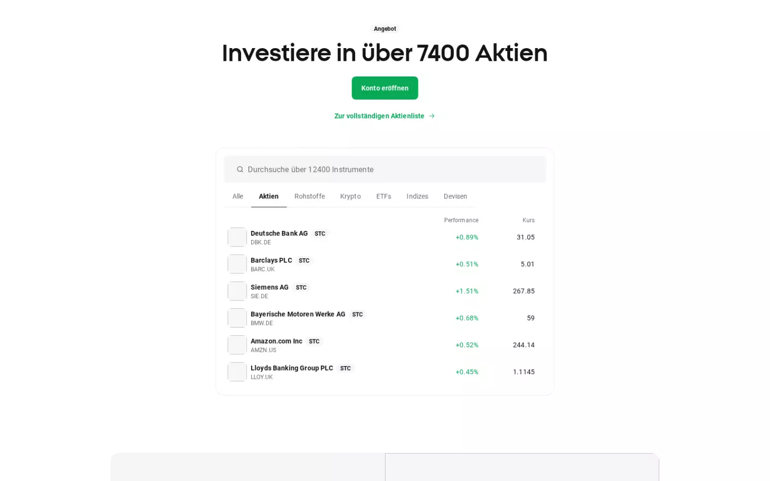XTB Aktien und ETFs – Angebot an Aktien und ETF-Fonds mit Beispieltiteln und Kursen XTB Aktien und ETFs – Angebot an Aktien und ETF-Fonds mit Beispieltiteln und Kursen