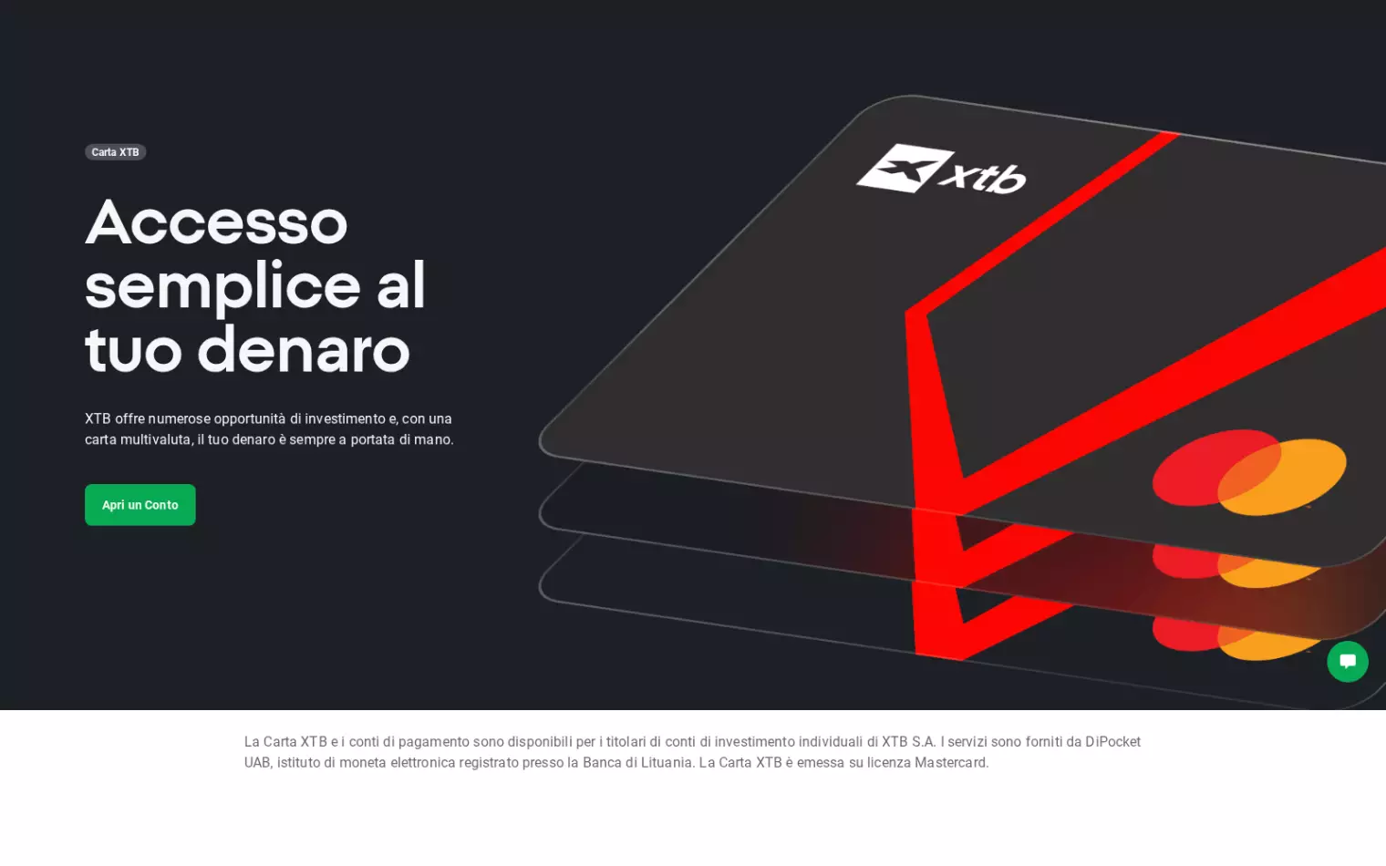 Carta multivaluta XTB – carta di pagamento Mastercard con accesso ai fondi in più valute Carta multivaluta XTB – carta di pagamento Mastercard con accesso ai fondi in più valute