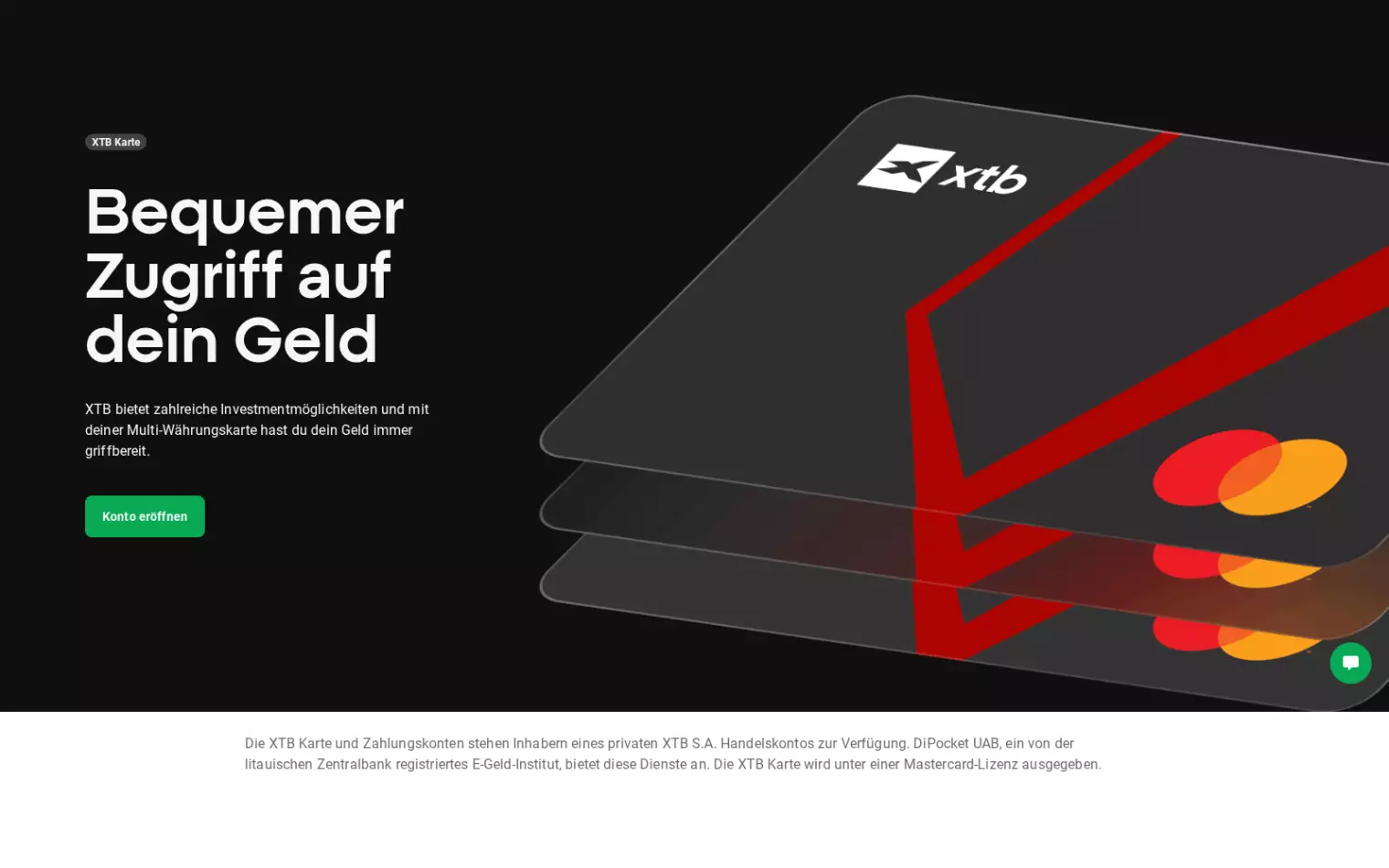 XTB Mehrwährungskarte – Mastercard-Zahlungskarte mit Zugriff auf Guthaben in mehreren Währungen XTB Mehrwährungskarte – Mastercard-Zahlungskarte mit Zugriff auf Guthaben in mehreren Währungen