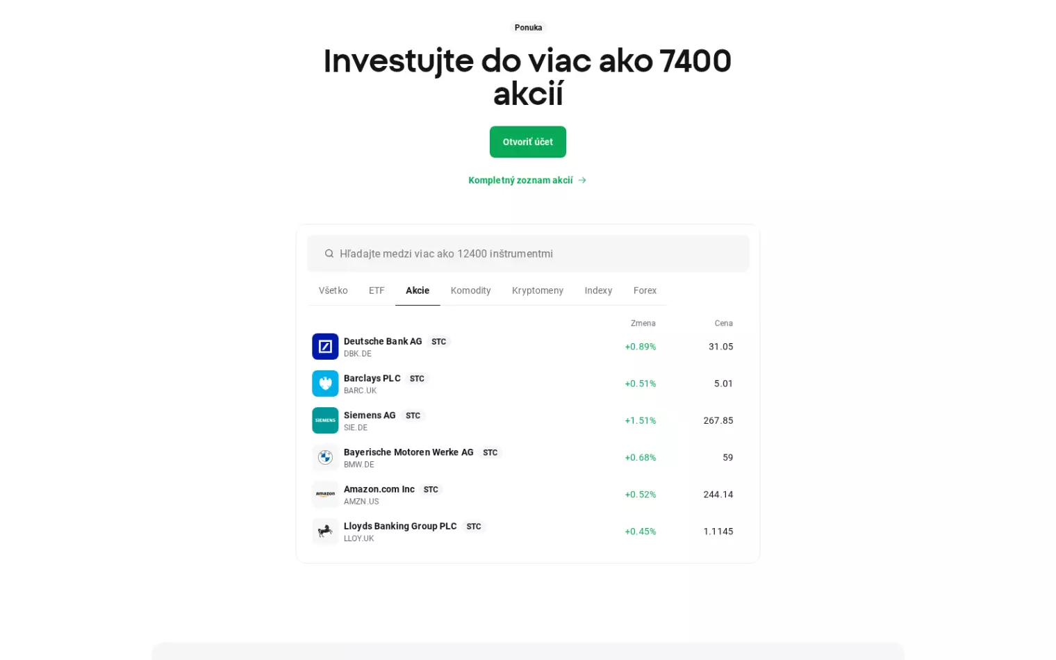 XTB akcie a ETF – ponuka akcií a ETF fondov s príkladmi titulov a cien XTB akcie a ETF – ponuka akcií a ETF fondov s príkladmi titulov a cien