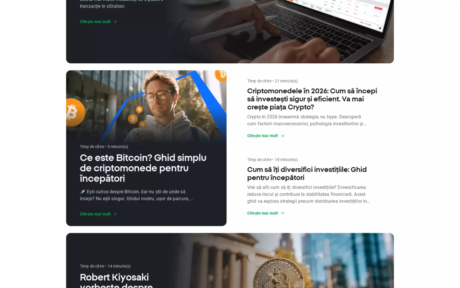 Educație XTB – carduri de cursuri și articole despre tranzacționare și investiții Educație XTB – carduri de cursuri și articole despre tranzacționare și investiții