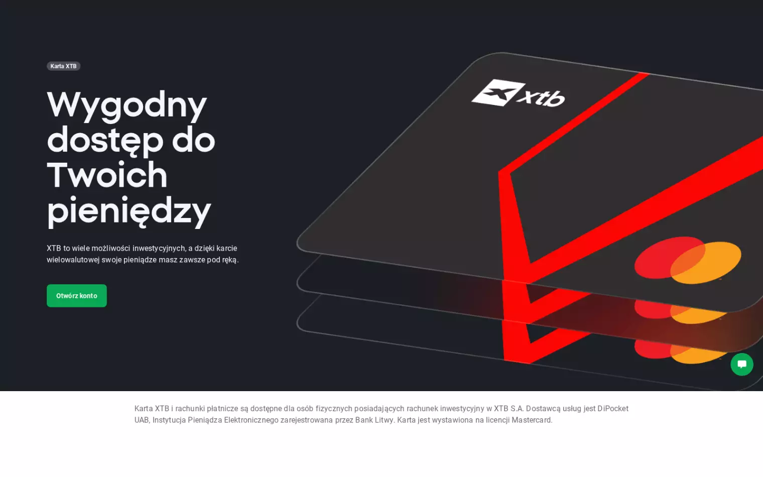 Karta wielowalutowa XTB – karta płatnicza Mastercard z dostępem do środków w wielu walutach Karta wielowalutowa XTB – karta płatnicza Mastercard z dostępem do środków w wielu walutach