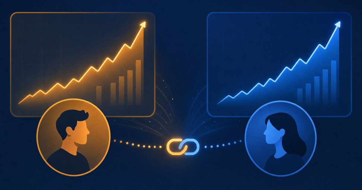 Brokeři pro copytrading — kopírování portfolia úspěšného tradera, redakční ilustrace
