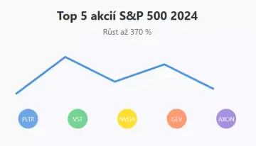 5 akcií v indexu S&P 500 s největším růstem v roce 2024