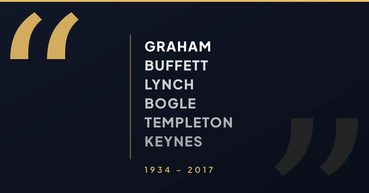 Ghilimele și numele Graham, Buffett, Lynch, Bogle, Templeton și Keynes