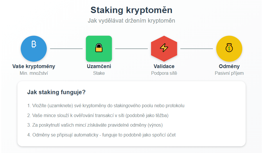 Jak funguje staking kryptoměn
