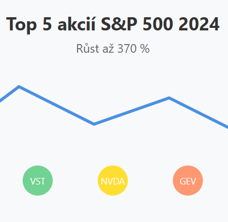 5 akcií v indexu S&P 500 s největším růstem v roce 2024