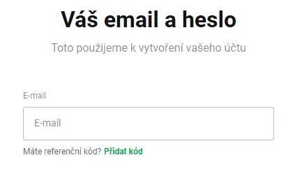 Jak přidat referenční kód XTB registrace krok 1