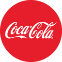 The company logo of Coca-Cola